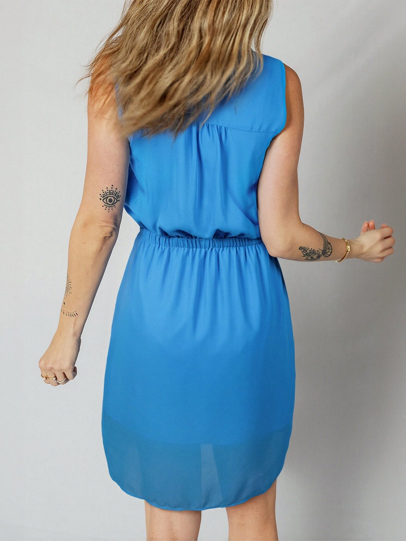 Sleeveless Button Down Casual Dress