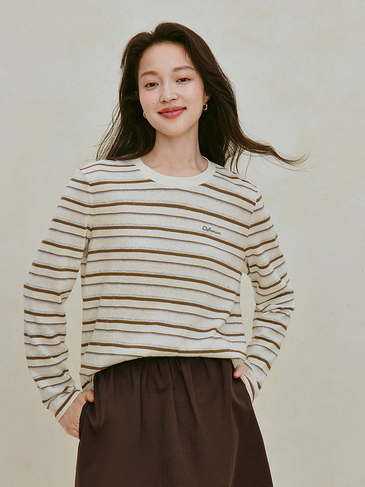 Soft Cotton Striped Long Sleeve Tee