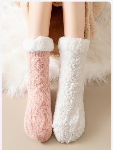 Cozy Plush Lined Cable Knit Socks