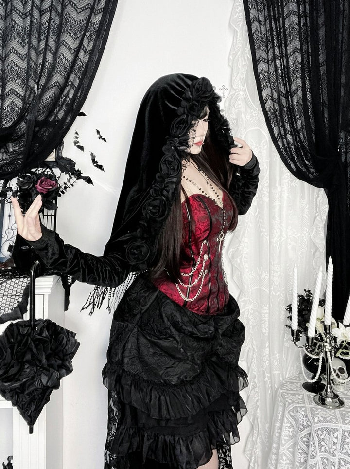 Gothic Floral Chain Corset Tank Top