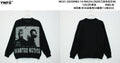 Oversized Distressed Graphic Pullover Sweater