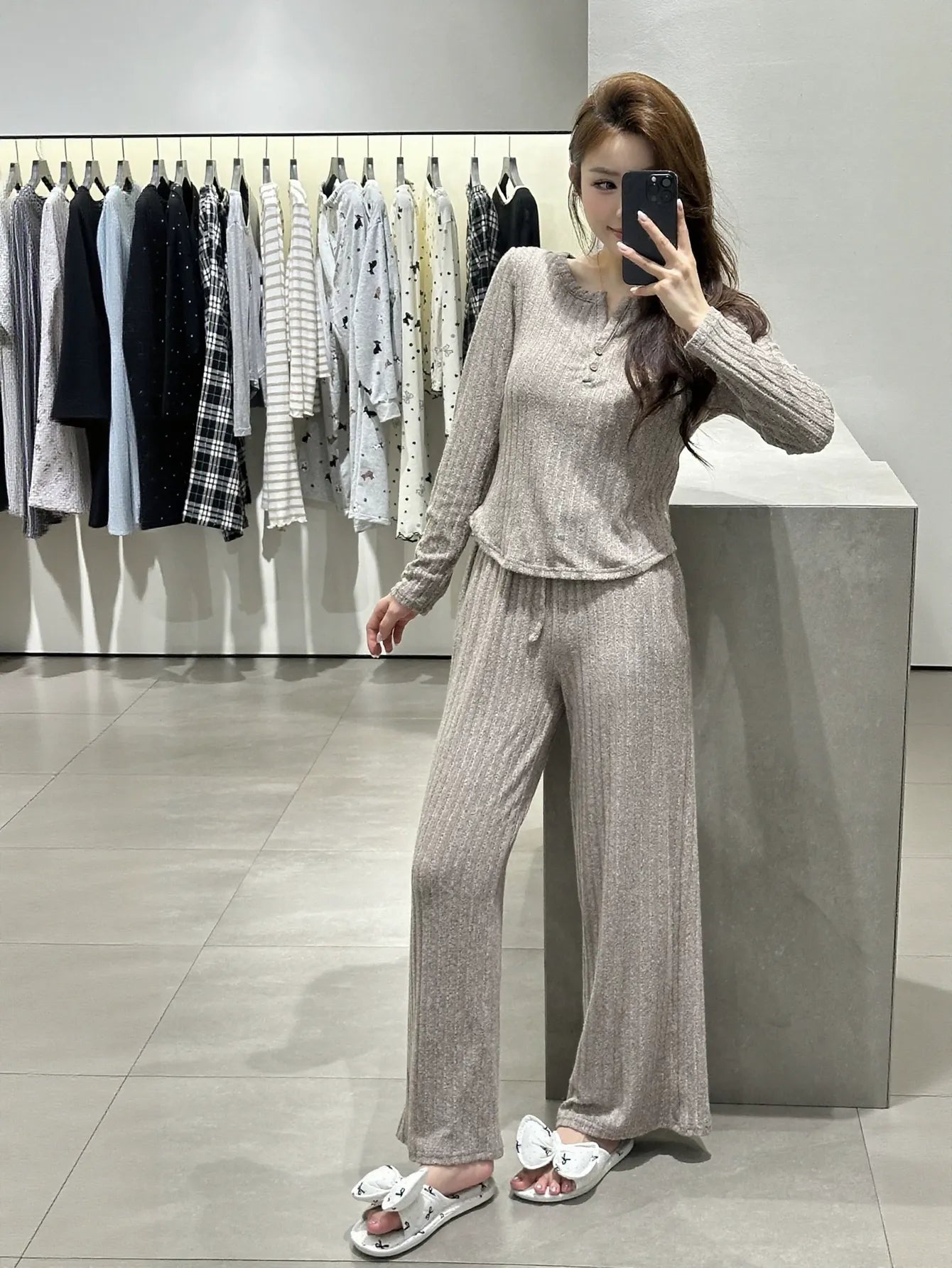 Soft Ribbed Knit Loungewear Set
