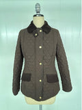 Brown Quilted Corduroy Trim Jacket