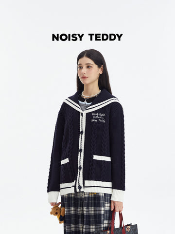 Cute Teddy Bear Sailor Cardigan