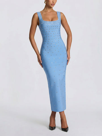 Strapless Sequined Mermaid Maxi Evening Dress
