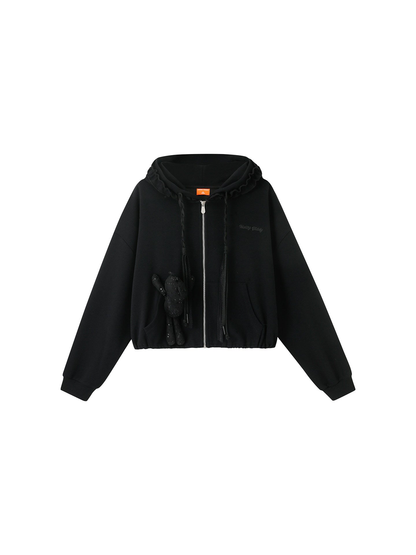 Lace Detail Zip Up Hooded Jacket