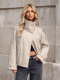 Cropped Double Breasted Trench Coat