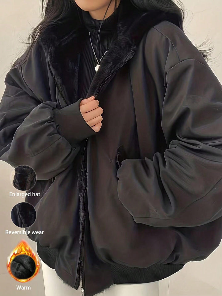 Reversible Oversized Faux Fur Puffer Jacket