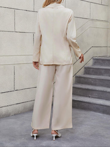 Elegant Linen Vest Wide Leg Set