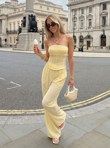 Corset Top Wide Leg Pant Set