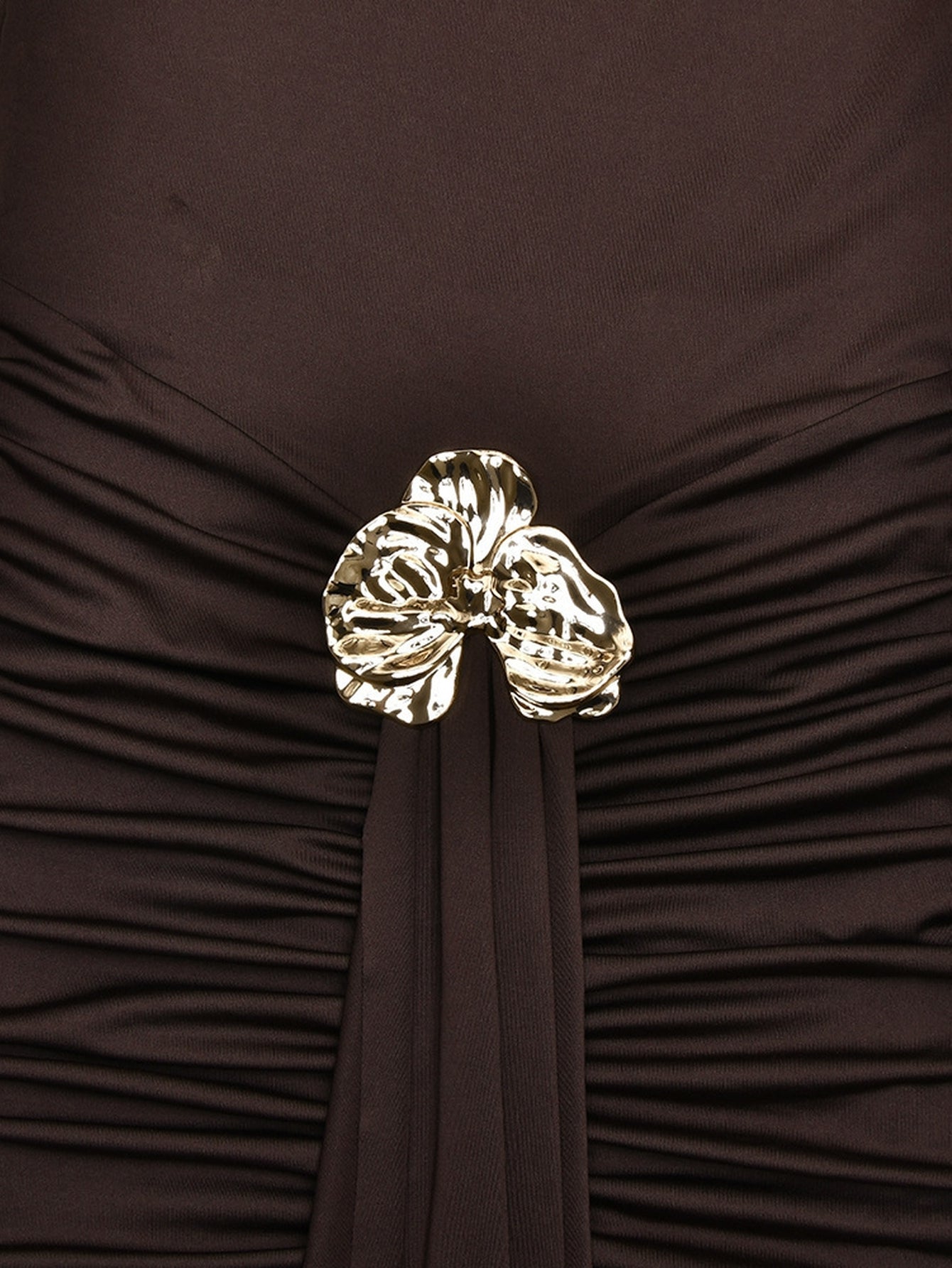 Elegant Ruched Mesh Maxi Dress