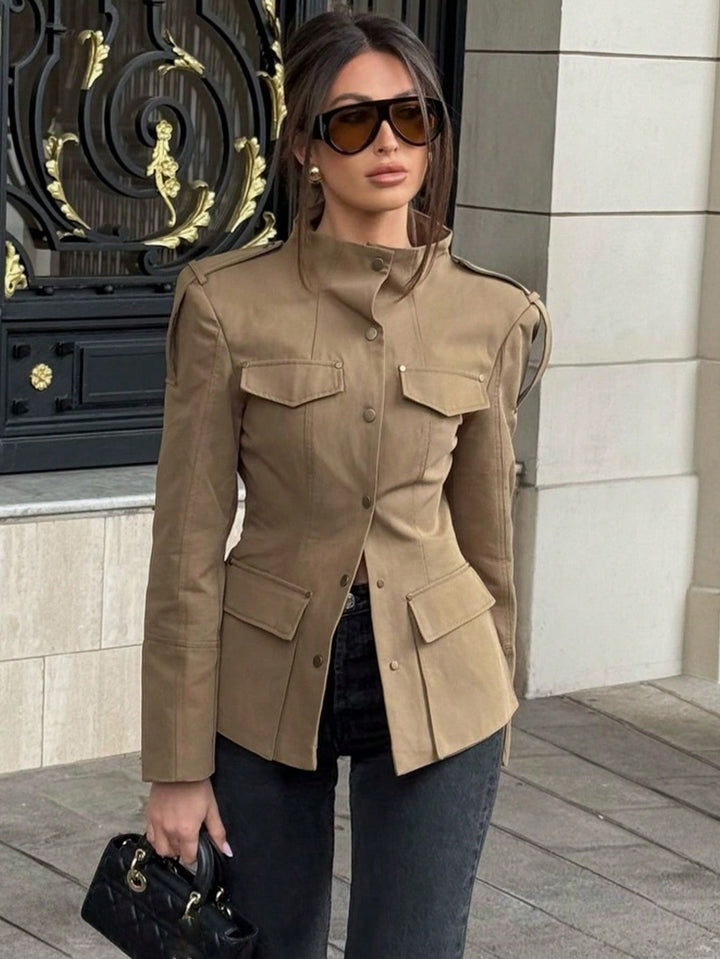 Tailored Military Style Utility Trench Jacket