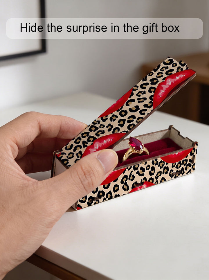 Red Lips Leopard Print Storage Box