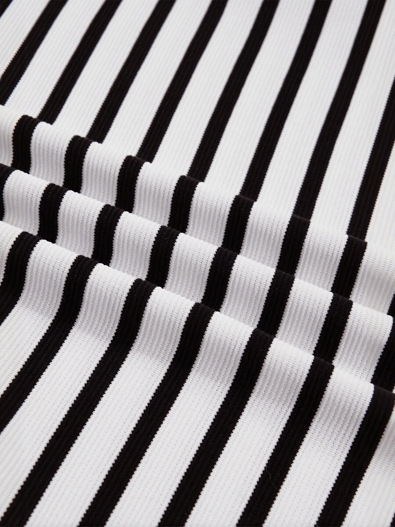 Puff Sleeve Striped Polo T Shirt