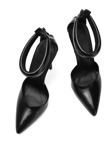 Padded Ankle Strap Pointed Heels