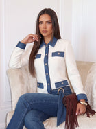 Elegant Contrast Trim Tweed Jacket