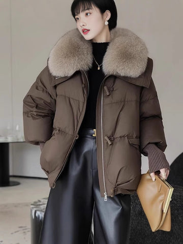 Faux Fur Collar Puffer Jacket