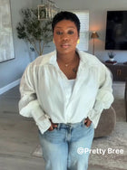 Sheer Balloon Sleeve Button Shirt