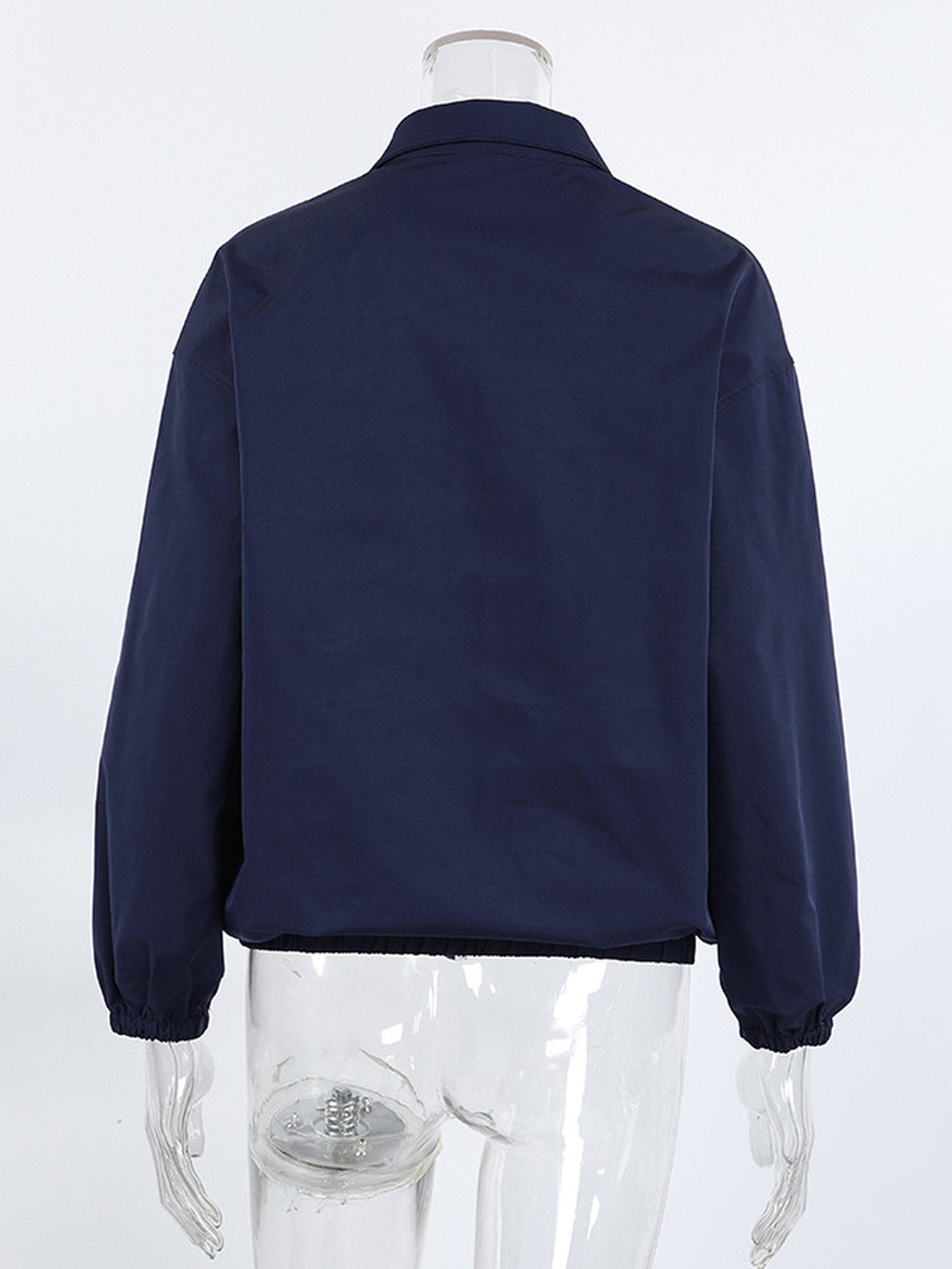 Oversized Mock Neck Zip Up Jacket