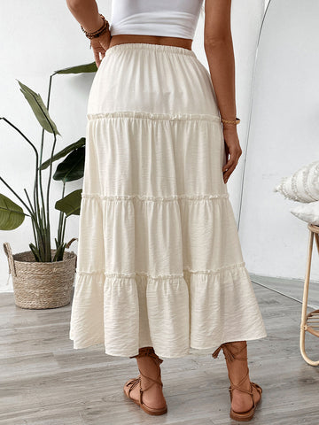 Drawstring-Waist Beach Midi Skirt