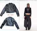 Cropped Slim Fit Biker Leather Jacket