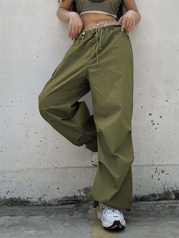 Low Rise Baggy Parachute Pants