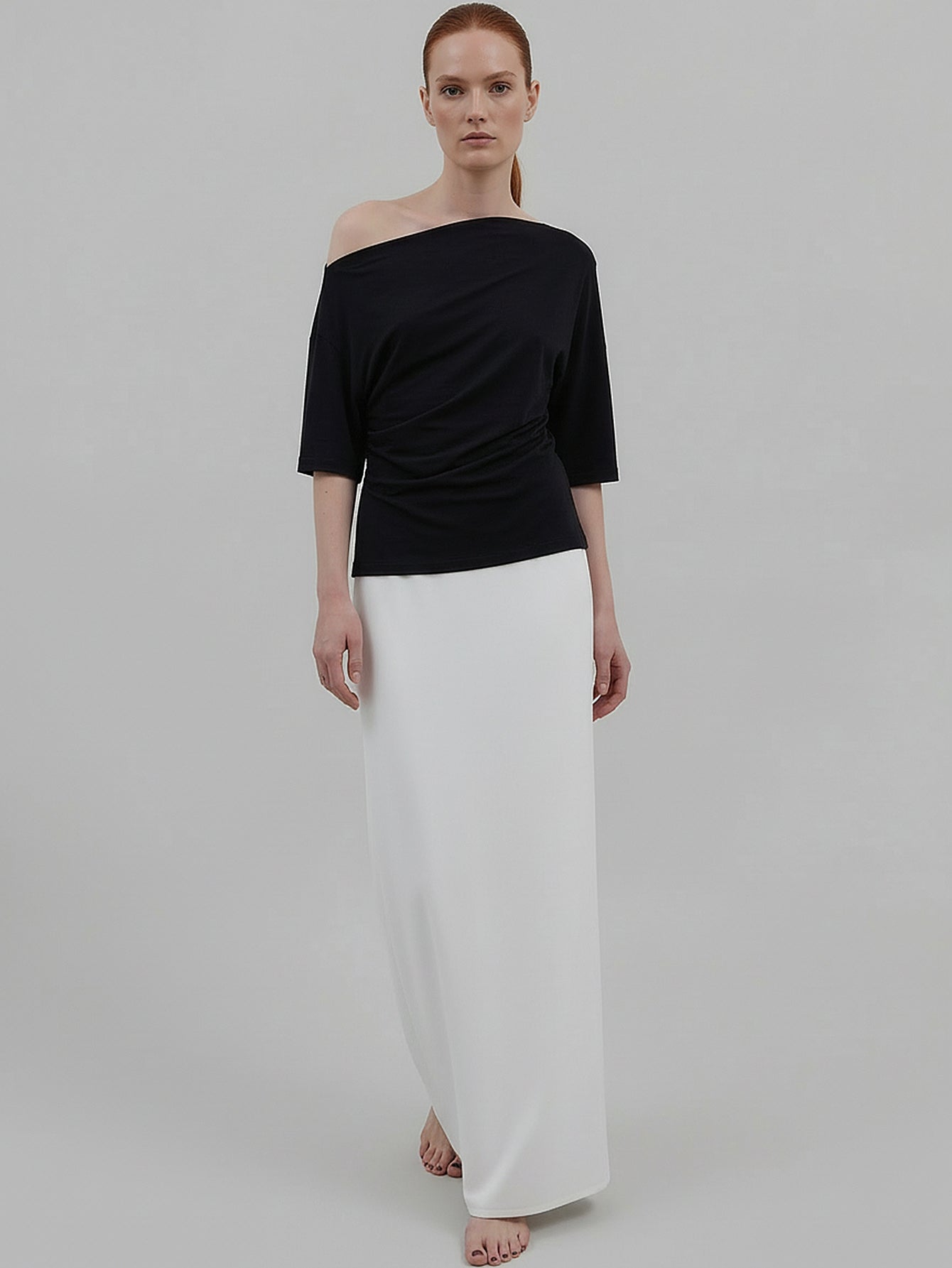 One Shoulder Short Length Blouse