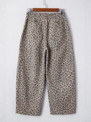 Leopard Print High Waist Jeans