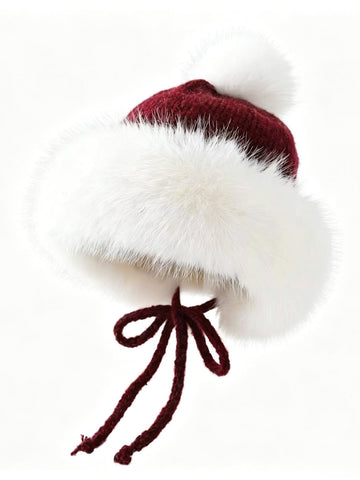Cozy Faux Fur Trim Winter Hat
