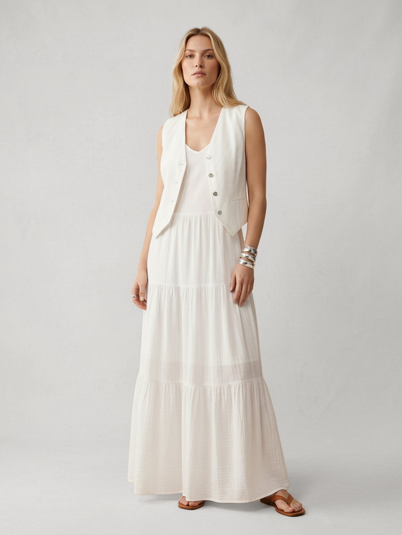 Linen Cotton Short Waistcoat