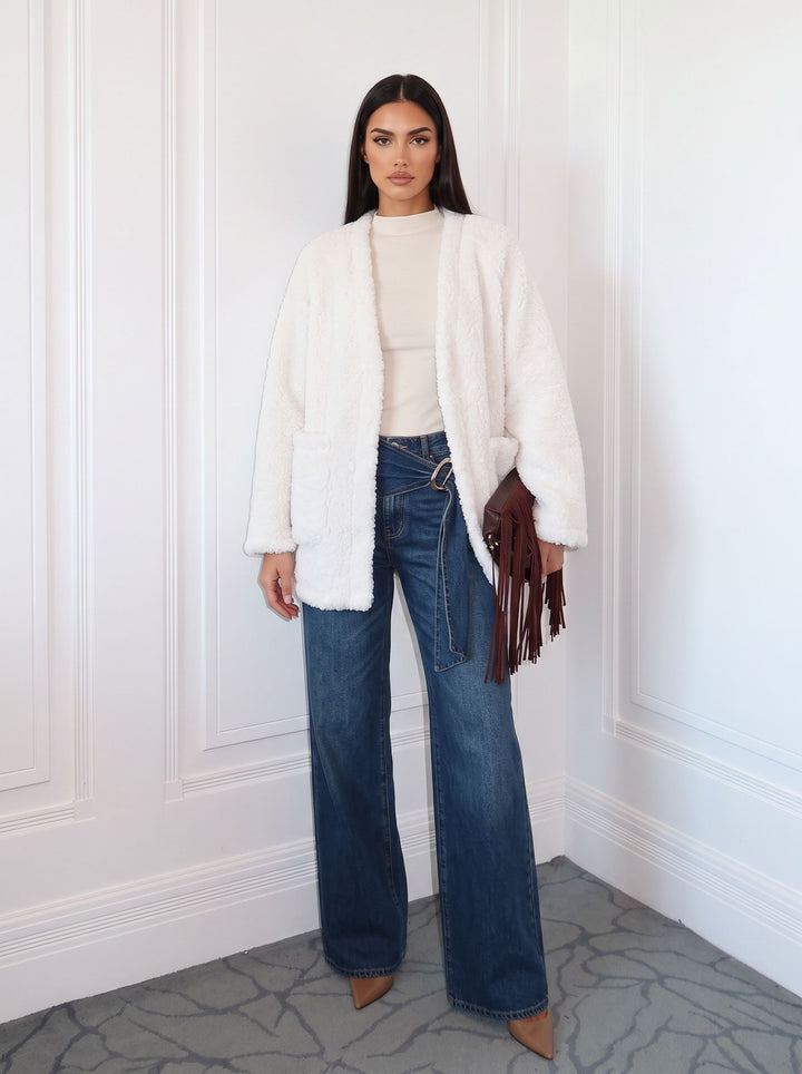 Cozy Open Front Sherpa Jacket