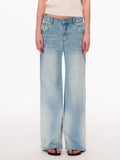 Studded Distressed High Waisted Wide Leg Jeans