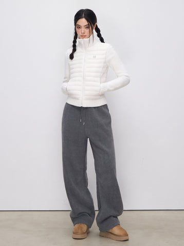 Slim Fit Quilted Knit Puffer Jacket