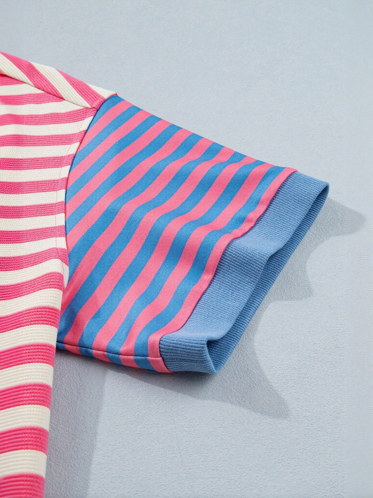 Casual Striped Contrast Trim T Shirt