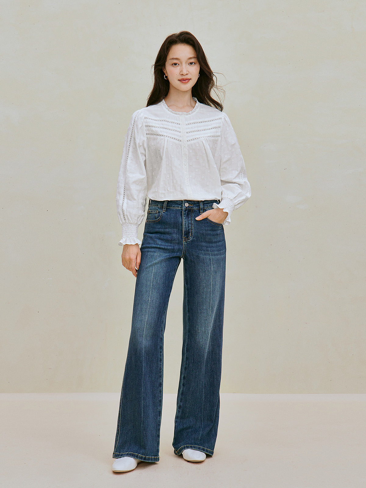 Embroidered Cotton Button Down Shirt