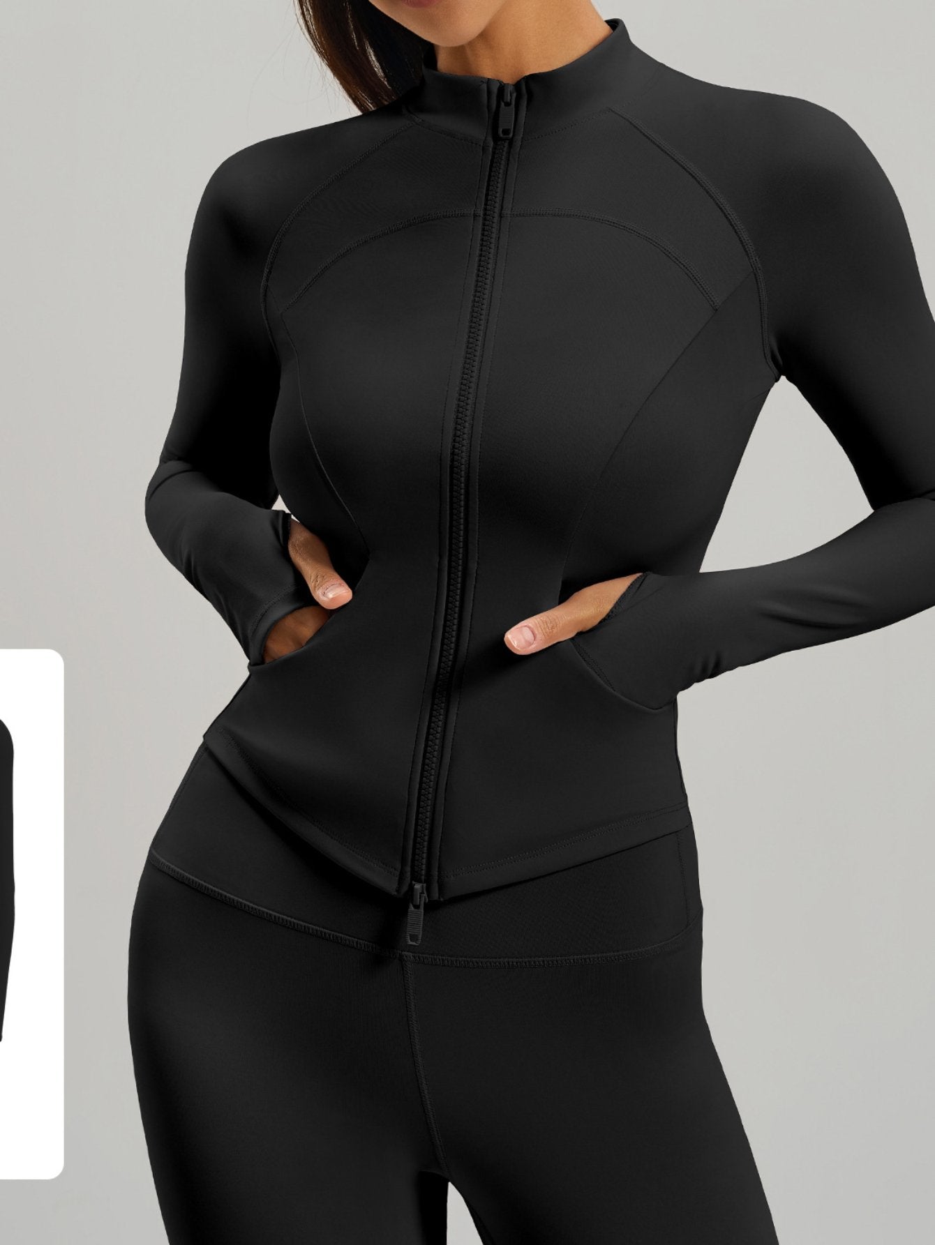 Slim Fit Thumbhole Athletic Jacket