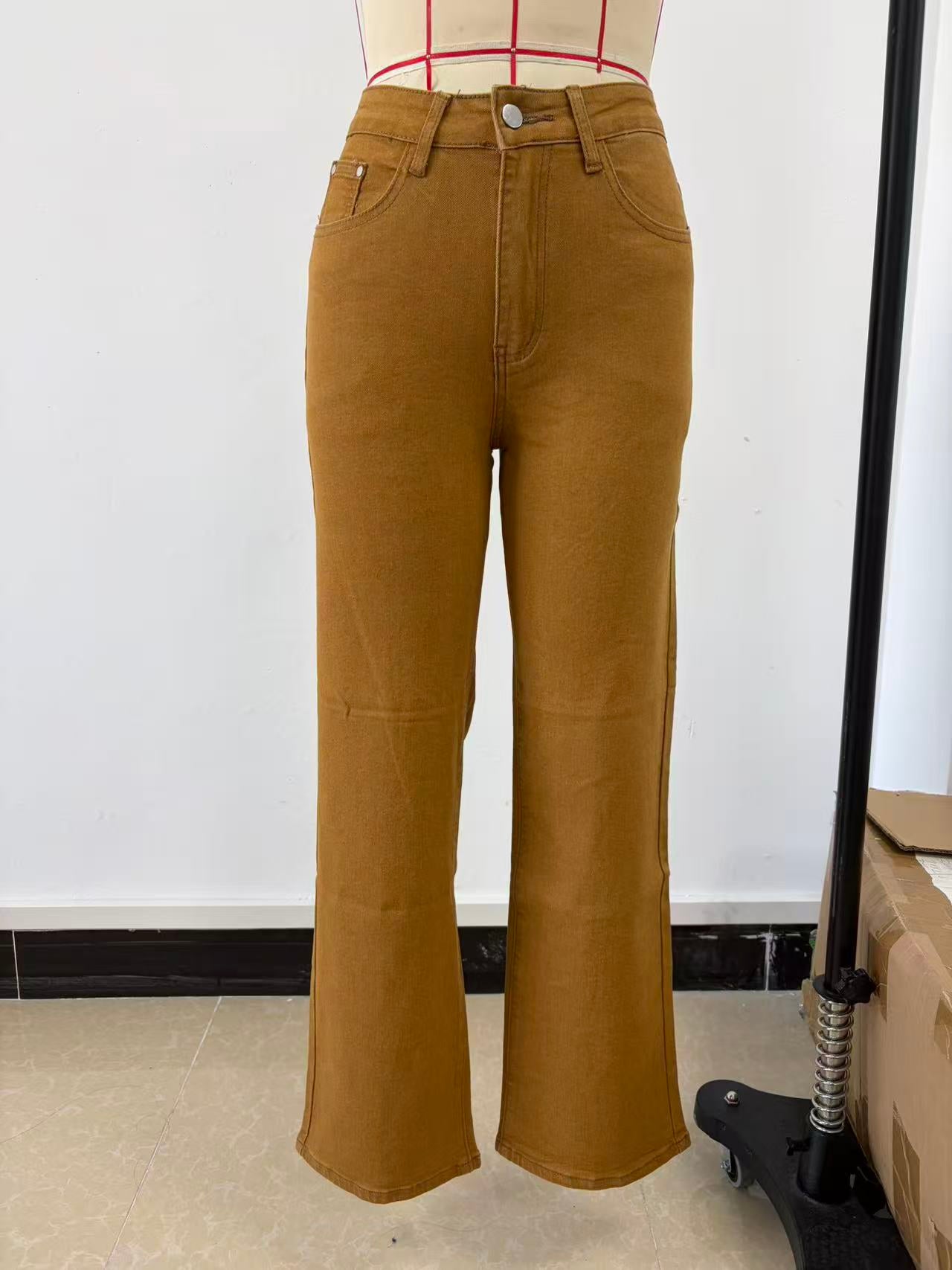 High Waisted Straight Leg Jeans