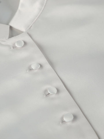 Puff Sleeve Fitted Button Down Shirt
