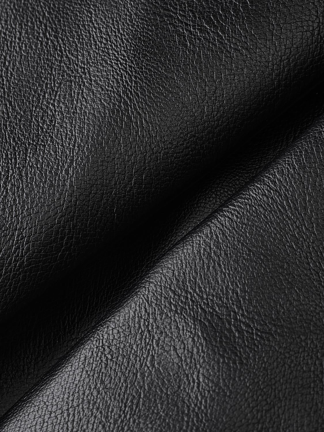 Urban Revivo Faux Leather Buckle Detail Pleated Mini Skirts-Black