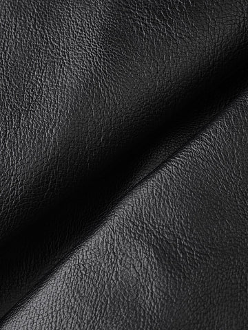 Urban Revivo Faux Leather Buckle Detail Pleated Mini Skirts-Black