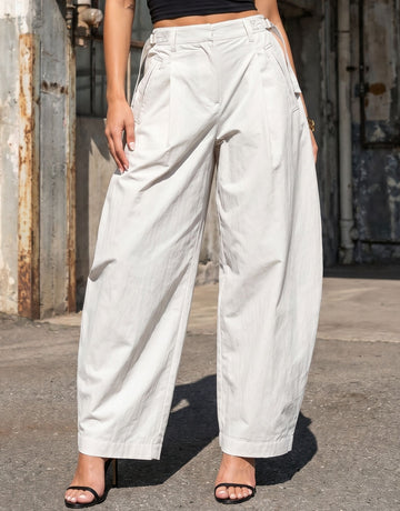 Adjustable Waisted Wide Leg Pants