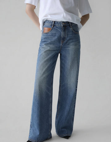 Relaxed Cotton Straight Jeans