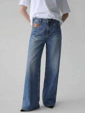Relaxed Cotton Straight Jeans