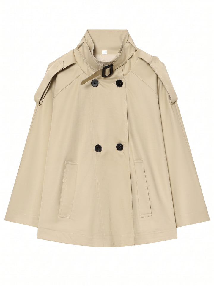 Cropped Double Breasted Trench Coat