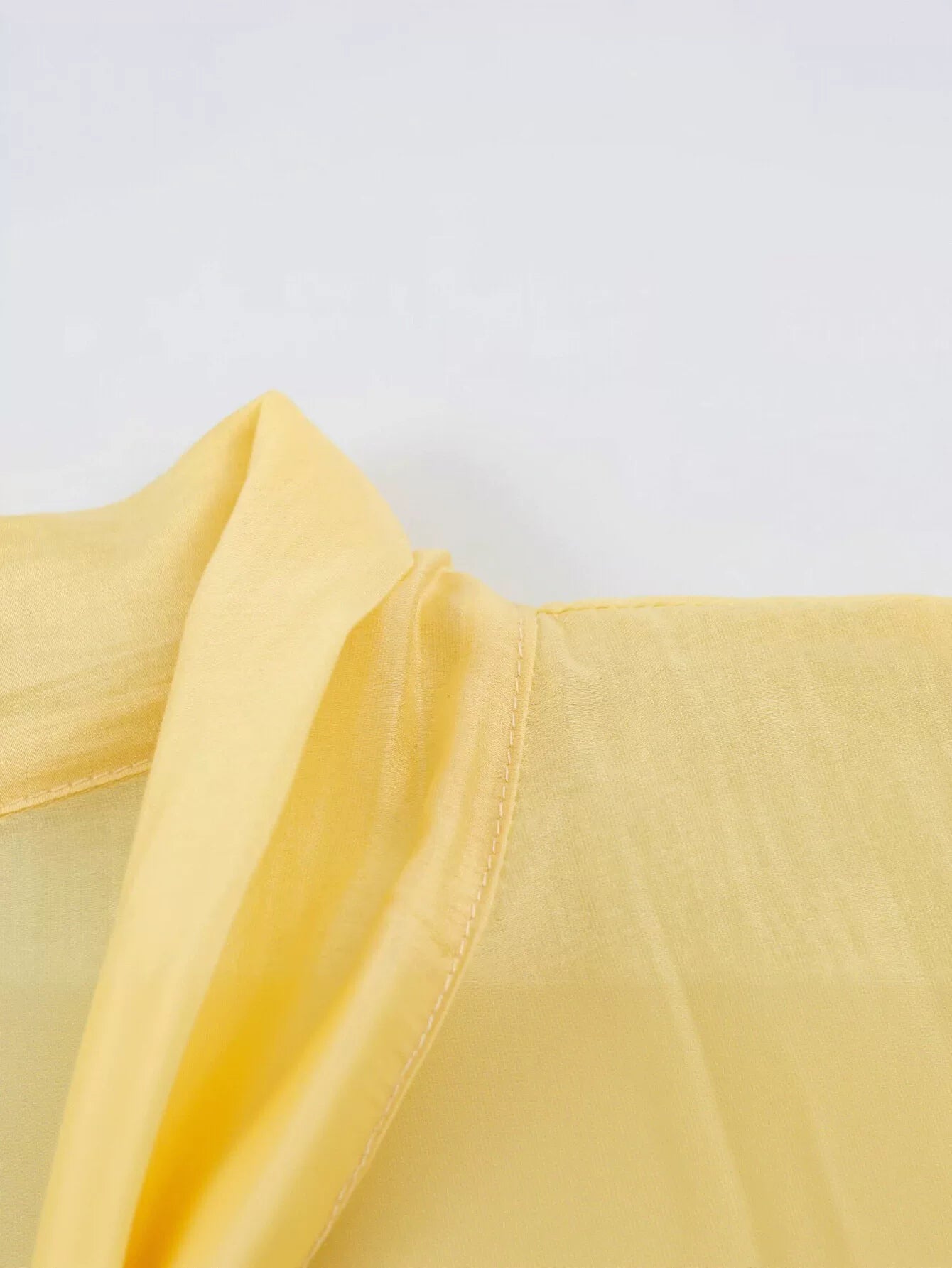 Elegant Satin Tie Neck Blouse