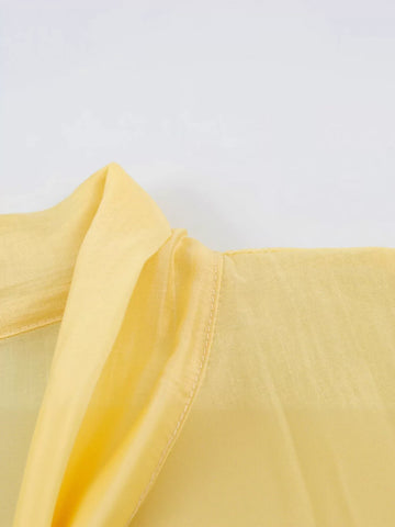 Elegant Satin Tie Neck Blouse