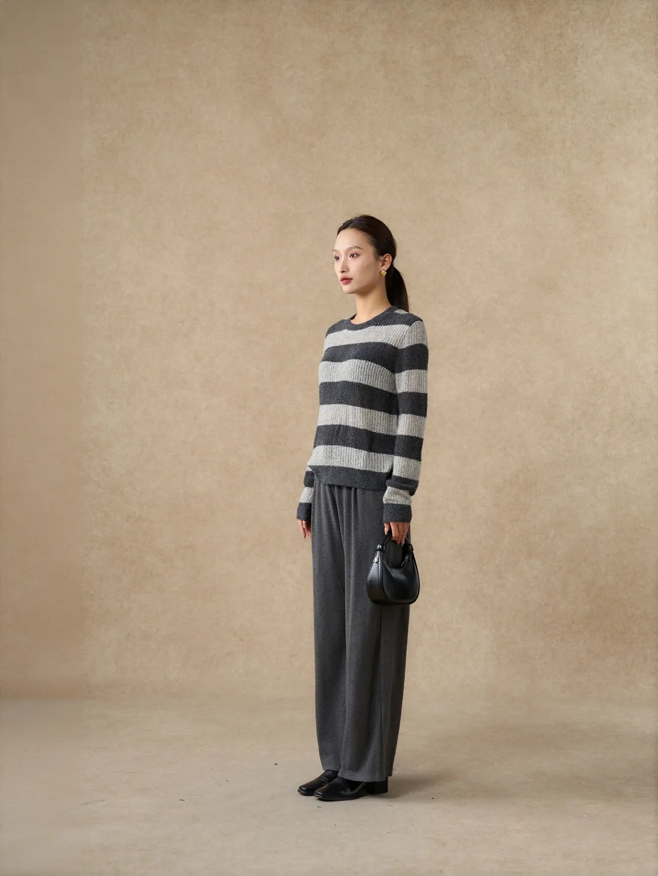 Cozy Striped Crewneck Knit Sweater
