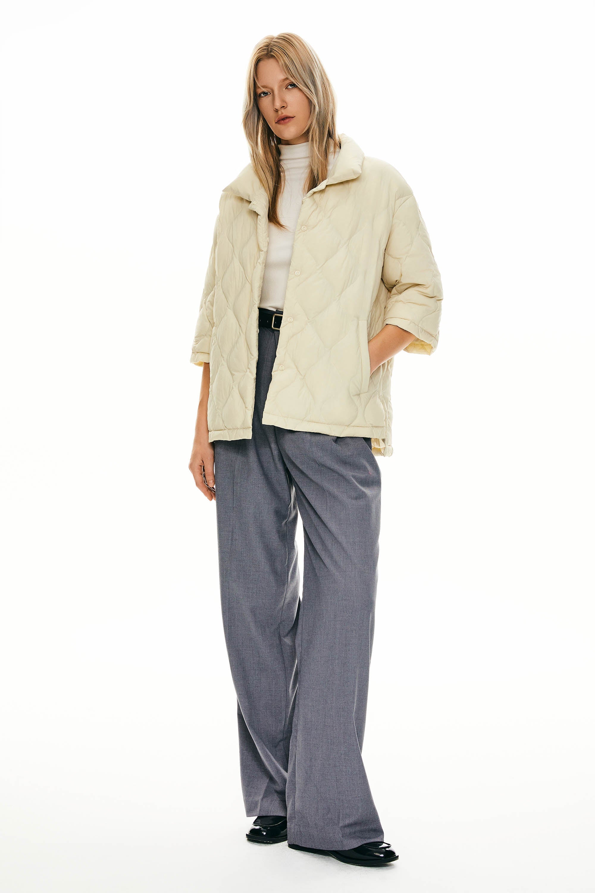 Quilted Button Up Padded Jacket