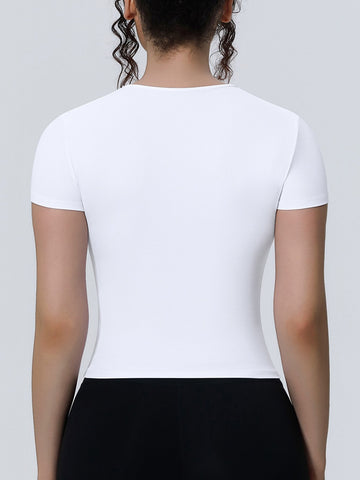 Seamless Stretchy Slim Fit Athletic Tee