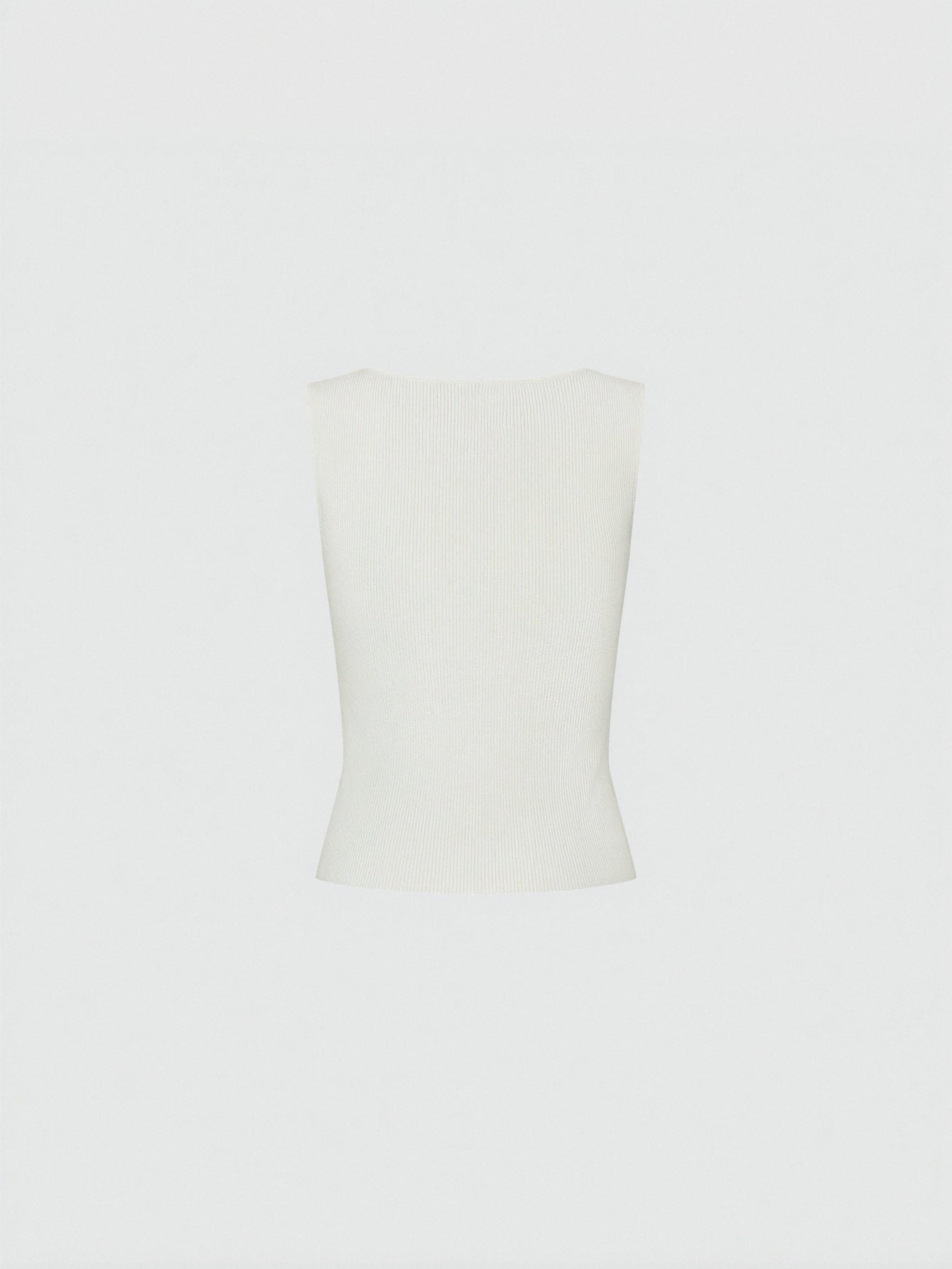 Square Neck Lace Trim Sleeveless Skinny-Fit Knitted T-Shirts